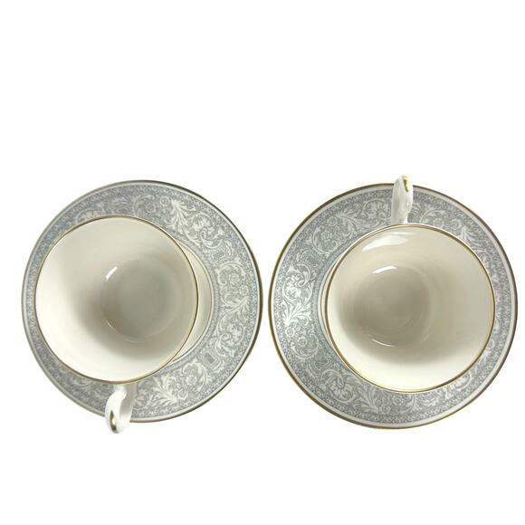 Franciscan Grey Renaissance Cup/Saucer Masterpiece & Gladding McBean-Set of 2 - Picture 8 of 12